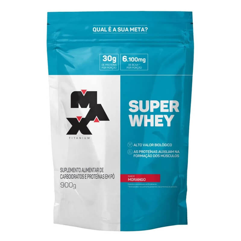 Super Whey Refil 900g Morango - Max Titanium